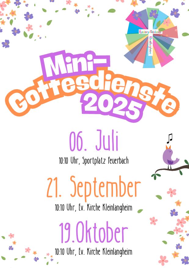 Termine der Minigottesdienste in der zweiten Jahreshälfte 2025